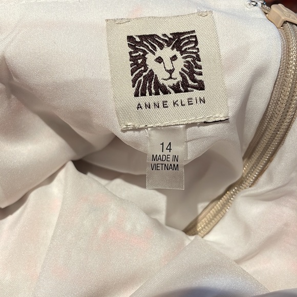 Anne Klein skirt set and blazer jacket midi tweed orange long sleeves size 14 /M - Picture 16 of 16